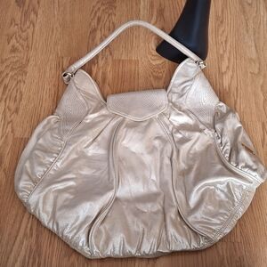 Botkier Leather Hobo Bag Handbag Purse Large Golden Beige Italy